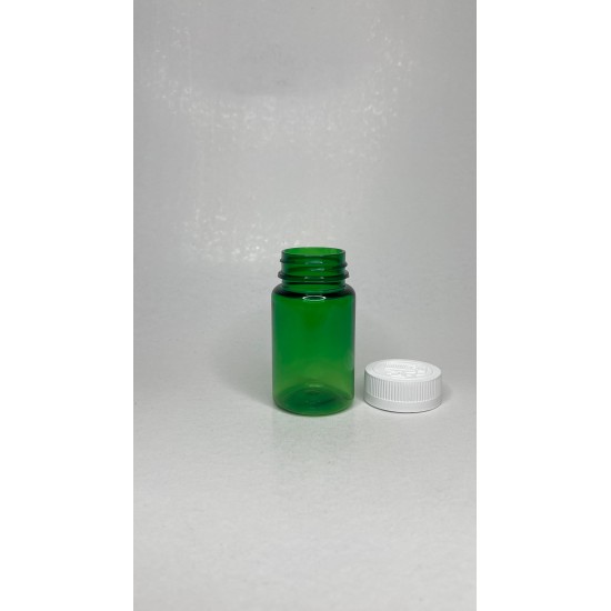 100 ml Yeşil Tablet Şişesi | Beyaz Çocuk Emniyetli Kapaklı Vitamin, Kapsül ve Takviye Edici Gıda Kutusu (650 Adet/Koli)