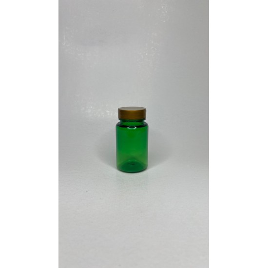 100 ml Yeşil Tablet Şişesi | Gold Kapaklı Vitamin, Kapsül ve Takviye Edici Gıda Kutusu (650 Adet/Koli)