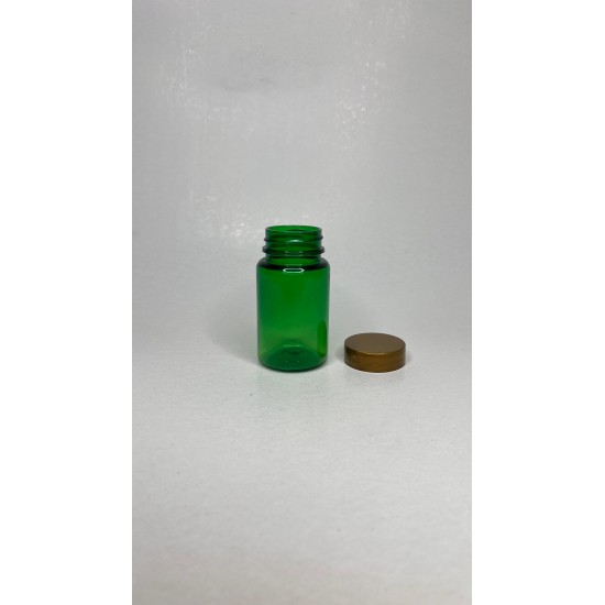 100 ml Yeşil Tablet Şişesi | Gold Kapaklı Vitamin, Kapsül ve Takviye Edici Gıda Kutusu (650 Adet/Koli)