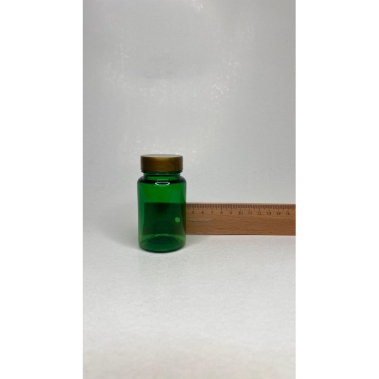 100 ml Yeşil Tablet Şişesi | Gold Kapaklı Vitamin, Kapsül ve Takviye Edici Gıda Kutusu (650 Adet/Koli)