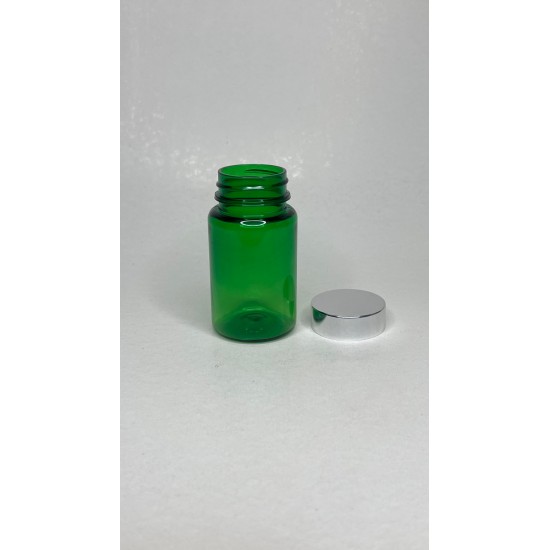 100 ml Yeşil Tablet Şişesi | Gümüş Kapaklı Vitamin, Kapsül ve Takviye Edici Gıda Kutusu (650 Adet/Koli)