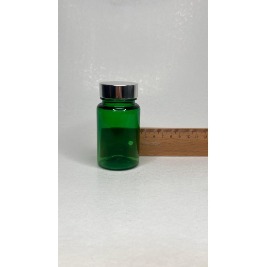 100 ml Yeşil Tablet Şişesi | Gümüş Kapaklı Vitamin, Kapsül ve Takviye Edici Gıda Kutusu (650 Adet/Koli)