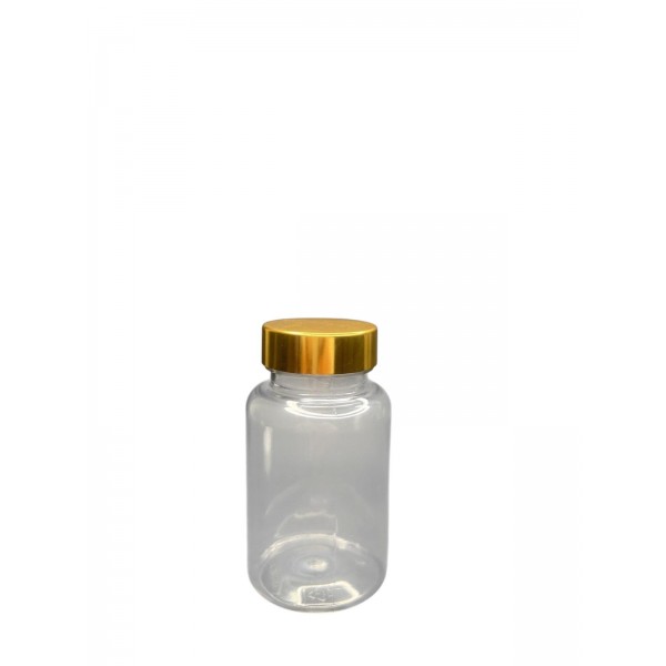 150 ML ŞEFFAF TABLET ŞİŞESİ - GOLD KAPAK 1 KOLİ 380 ADET
