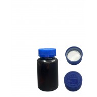 150 ml Siyah Tablet Şişesi | Mavi Çocuk Emniyetli Kapaklı Vitamin, Kapsül ve Takviye Edici Gıda Kutusu (380 Adet/Koli)