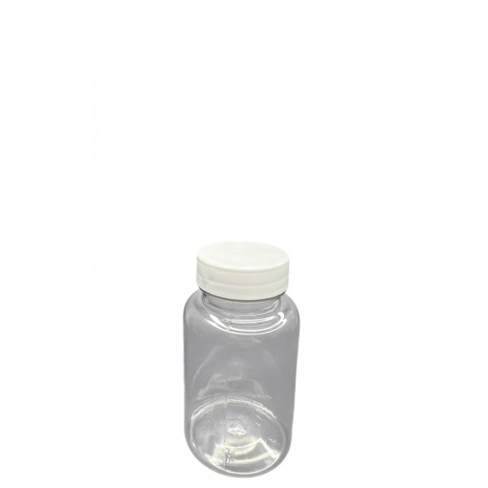 150 ml Şeffaf Tablet Şişesi | Beyaz Kapaklı Vitamin, Kapsül ve Takviye Edici Gıda Kutusu (380 Adet/Koli)