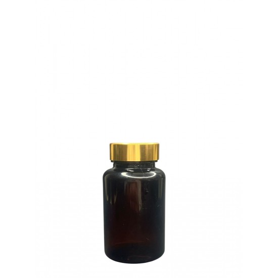 150 ml Kahverengi (Amber) Tablet Şişesi | Gold Kapaklı Vitamin, Kapsül ve Takviye Edici Gıda Kutusu (380 Adet/Koli)