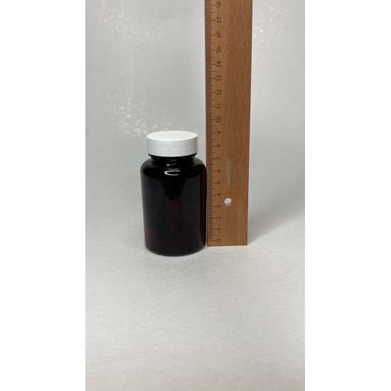 150 ml Kahverengi (Amber) Tablet Şişesi | Beyaz Kapaklı Vitamin, Kapsül ve Takviye Edici Gıda Kutusu (380 Adet/Koli)