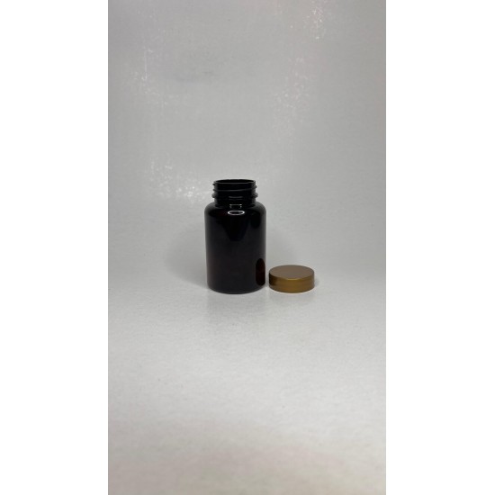 150 ml Kahverengi (Amber) Tablet Şişesi | Gold Kapaklı Vitamin, Kapsül ve Takviye Edici Gıda Kutusu (380 Adet/Koli)