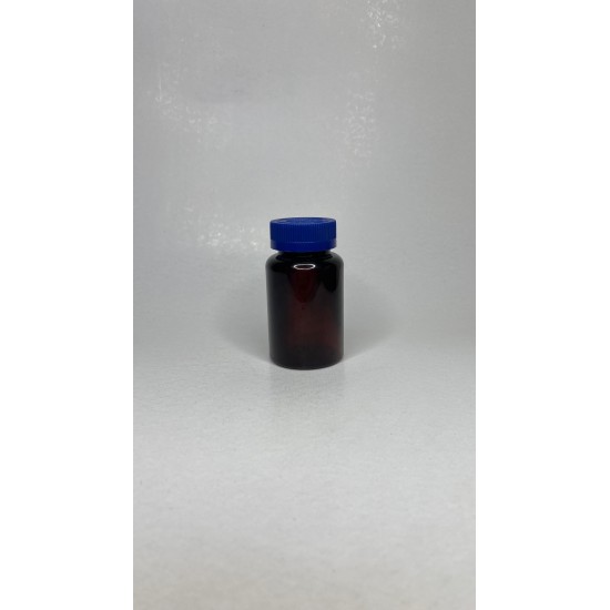 150 ml Kahverengi (Amber) Tablet Şişesi | Mavi Çocuk Emniyetli Kapaklı Vitamin, Kapsül ve Takviye Edici Gıda Kutusu (380 Adet/Koli)