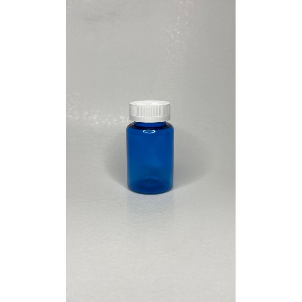 150 ml Mavi (Kobalt) Tablet Şişesi | Beyaz Kapaklı Vitamin, Kapsül ve Takviye Edici Gıda Kutusu (380 Adet/Koli)