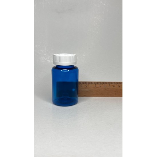 150 ml Mavi (Kobalt) Tablet Şişesi | Beyaz Kapaklı Vitamin, Kapsül ve Takviye Edici Gıda Kutusu (380 Adet/Koli)