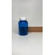 150 ml Mavi (Kobalt) Tablet Şişesi | Beyaz Kapaklı Vitamin, Kapsül ve Takviye Edici Gıda Kutusu
