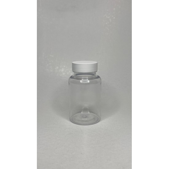 150 ml Şeffaf Tablet Şişesi | Beyaz Kapaklı Vitamin, Kapsül ve Takviye Edici Gıda Kutusu (380 Adet/Koli)