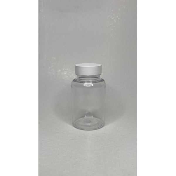 150 ml Şeffaf Tablet Şişesi | Beyaz Kapaklı Vitamin, Kapsül ve Takviye Edici Gıda Kutusu (380 Adet/Koli)