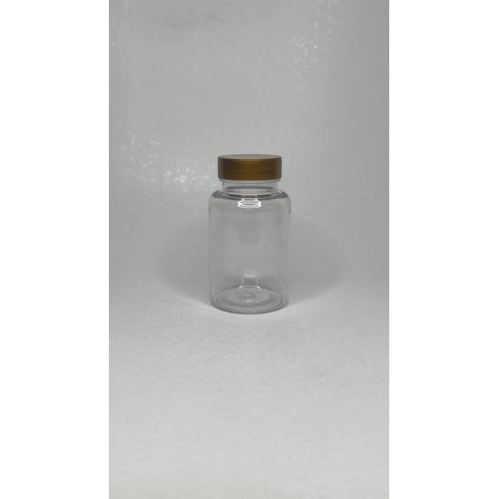 150 ml Şeffaf Tablet Şişesi | Gold Kapaklı Vitamin, Kapsül ve Takviye Edici Gıda Kutusu (380 Adet/Koli)