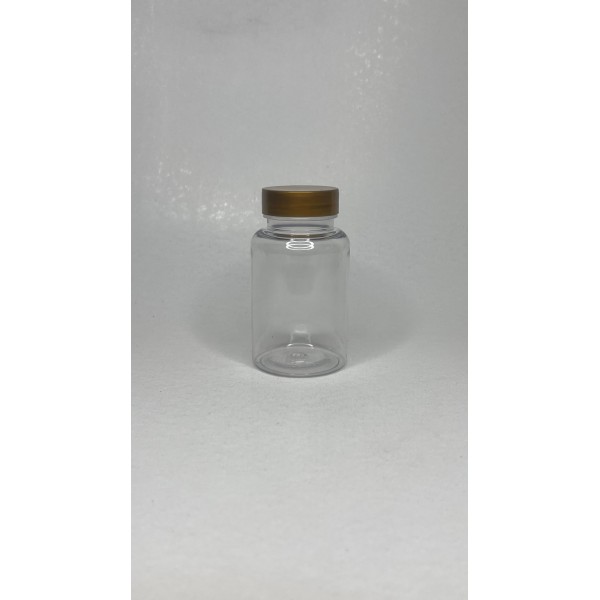 150 ml Şeffaf Tablet Şişesi | Gold Kapaklı Vitamin, Kapsül ve Takviye Edici Gıda Kutusu (380 Adet/Koli)