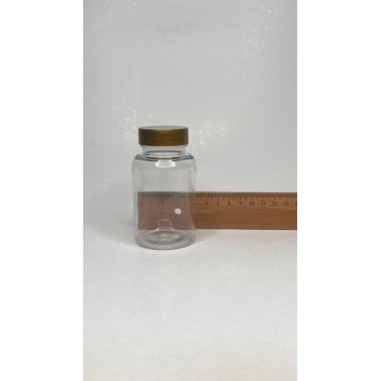 150 ml Şeffaf Tablet Şişesi | Gold Kapaklı Vitamin, Kapsül ve Takviye Edici Gıda Kutusu (380 Adet/Koli)