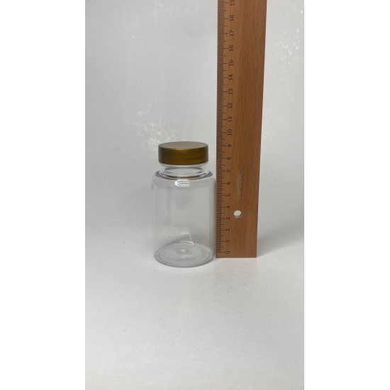 150 ml Şeffaf Tablet Şişesi | Gold Kapaklı Vitamin, Kapsül ve Takviye Edici Gıda Kutusu (380 Adet/Koli)