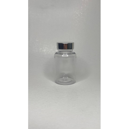 150 ml Şeffaf Tablet Şişesi | Gümüş Kapaklı Vitamin, Kapsül ve Takviye Edici Gıda Kutusu (380 Adet/Koli)