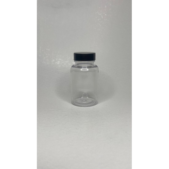 150 ml Şeffaf Tablet Şişesi | Siyah Kapaklı Vitamin, Kapsül ve Takviye Edici Gıda Kutusu (380 Adet/Koli)