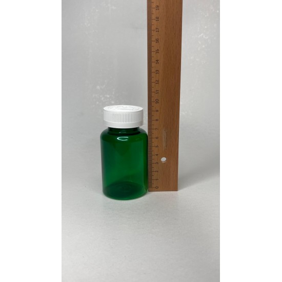 150 ml Yeşil Tablet Şişesi | Beyaz Çocuk Emniyetli Kapaklı Vitamin, Kapsül ve Takviye Edici Gıda Kutusu (380 Adet/Koli)
