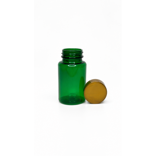 150 ml Yeşil Tablet Şişesi | Gold Kapaklı Vitamin, Kapsül ve Takviye Edici Gıda Kutusu (380 Adet/Koli)