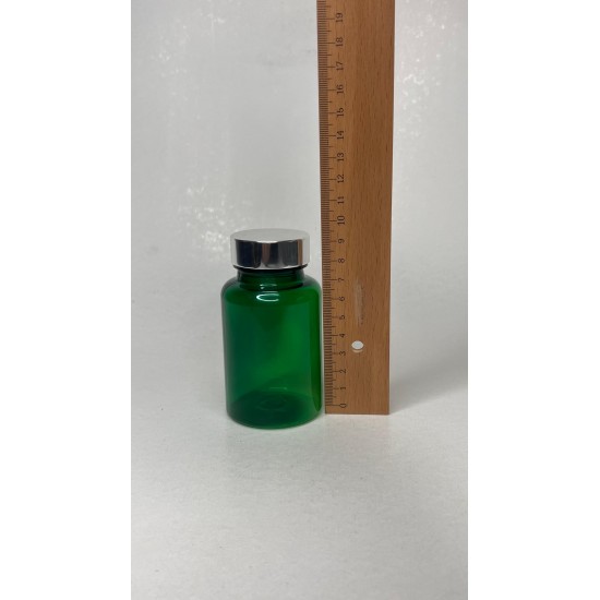 150 ml Yeşil Tablet Şişesi | Gümüş Kapaklı Vitamin, Kapsül ve Takviye Edici Gıda Kutusu (380 Adet/Koli)