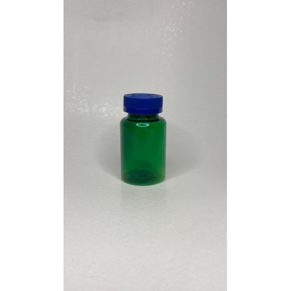 150 ml Yeşil Tablet Şişesi | Mavi Çocuk Emniyetli Kapaklı Vitamin, Kapsül ve Takviye Edici Gıda Kutusu (380 Adet/Koli)