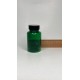 150 ml Yeşil Tablet Şişesi | Siyah Kapaklı Vitamin, Kapsül ve Takviye Edici Gıda Kutusu (380 Adet/Koli)