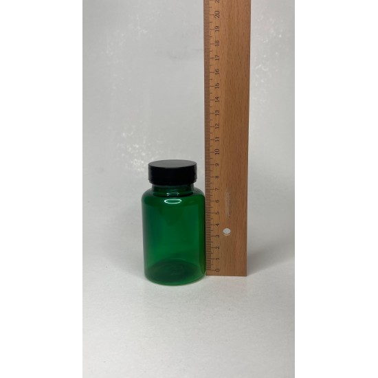 150 ml Yeşil Tablet Şişesi | Siyah Kapaklı Vitamin, Kapsül ve Takviye Edici Gıda Kutusu (380 Adet/Koli)