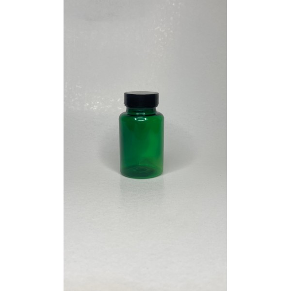 150 ml Yeşil Tablet Şişesi | Siyah Kapaklı Vitamin, Kapsül ve Takviye Edici Gıda Kutusu (380 Adet/Koli)