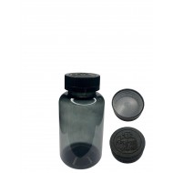 200 ml Gri Tablet Şişesi | Siyah Çocuk Emniyetli Kapaklı Vitamin, Kapsül ve Takviye Edici Gıda Kutusu (400 Adet/Koli)
