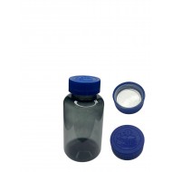 200 ml Gri Tablet Şişesi | Mavi Çocuk Emniyetli Kapaklı Vitamin, Kapsül ve Takviye Edici Gıda Kutusu (400 Adet/Koli)