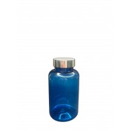 200 ml Mavi Tablet Şişesi | Gümüş Kapaklı Vitamin, Kapsül ve Takviye Edici Gıda Kutusu (400 Adet/Koli)