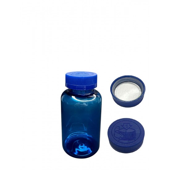 200 ML MAVİ  TABLET ŞİŞESİ - COCUK EMNİYETLİ MAVİ KAPAK 1 KOLİ 400 ADET