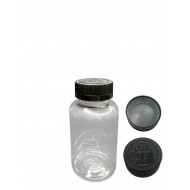 200 ml Şeffaf Tablet Şişesi | Siyah Çocuk Emniyetli Kapaklı Vitamin, Kapsül ve Takviye Edici Gıda Kutusu (400 Adet/Koli)