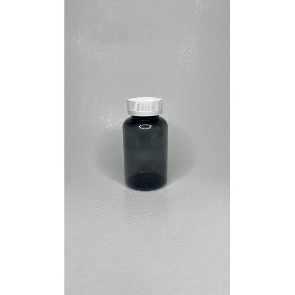 200 ml Gri Tablet Şişesi | Beyaz Çocuk Emniyetli Kapaklı Vitamin, Kapsül ve Takviye Edici Gıda Kutusu (400 Adet/Koli)