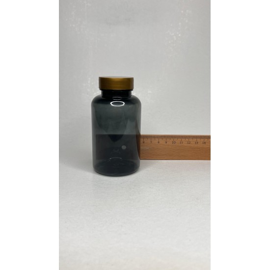 200 ml Gri Tablet Şişesi | Gold Kapaklı Vitamin, Kapsül ve Takviye Edici Gıda Kutusu (400 Adet/Koli)