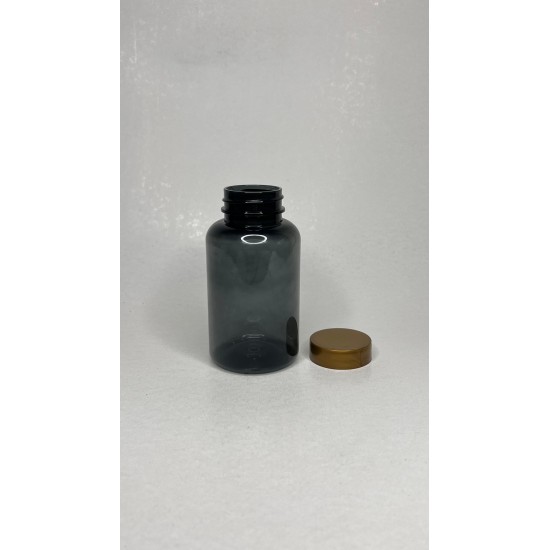 200 ml Gri Tablet Şişesi | Gold Kapaklı Vitamin, Kapsül ve Takviye Edici Gıda Kutusu (400 Adet/Koli)