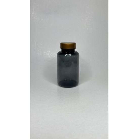 200 ml Gri Tablet Şişesi | Gold Kapaklı Vitamin, Kapsül ve Takviye Edici Gıda Kutusu (400 Adet/Koli)