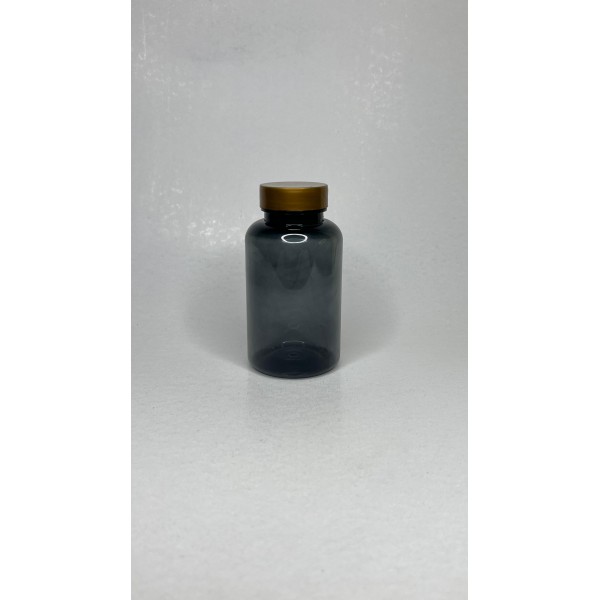 200 ml Gri Tablet Şişesi | Gold Kapaklı Vitamin, Kapsül ve Takviye Edici Gıda Kutusu (400 Adet/Koli)