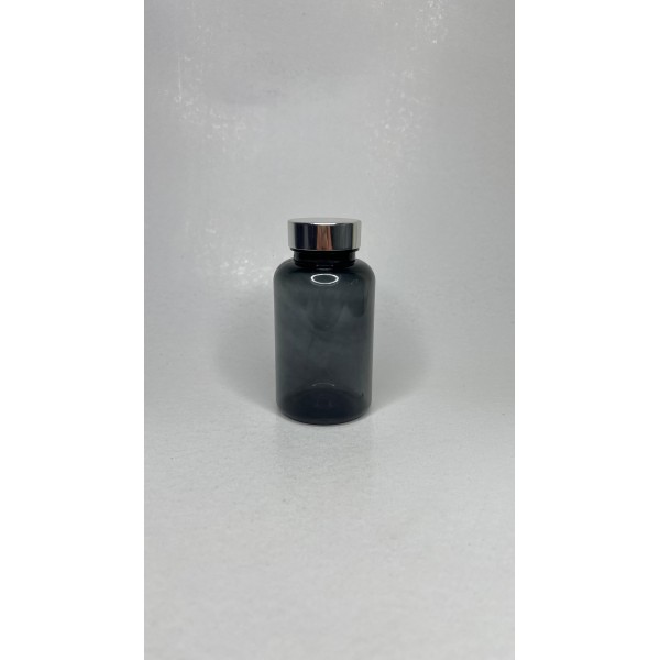200 ml Gri Tablet Şişesi | Gümüş Kapaklı Vitamin, Kapsül ve Takviye Edici Gıda Kutusu (400 Adet/Koli)