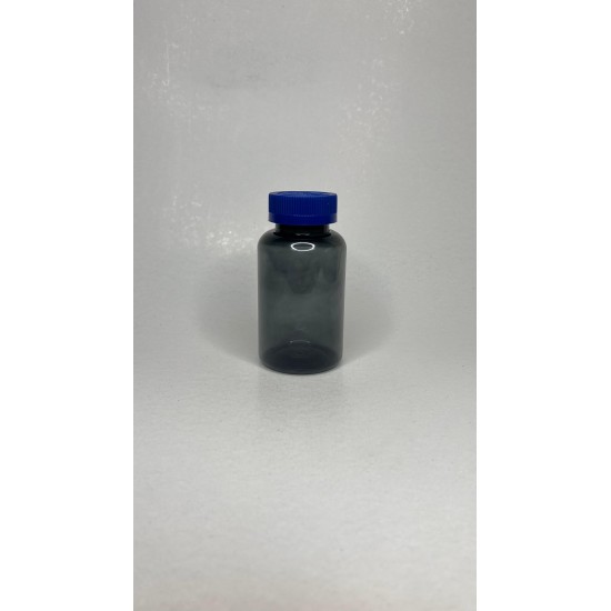 200 ml Gri Tablet Şişesi | Mavi Çocuk Emniyetli Kapaklı Vitamin, Kapsül ve Takviye Edici Gıda Kutusu (400 Adet/Koli)