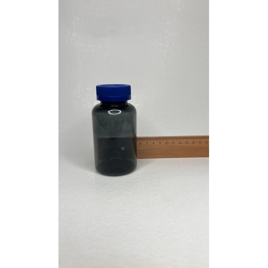 200 ml Gri Tablet Şişesi | Mavi Çocuk Emniyetli Kapaklı Vitamin, Kapsül ve Takviye Edici Gıda Kutusu (400 Adet/Koli)