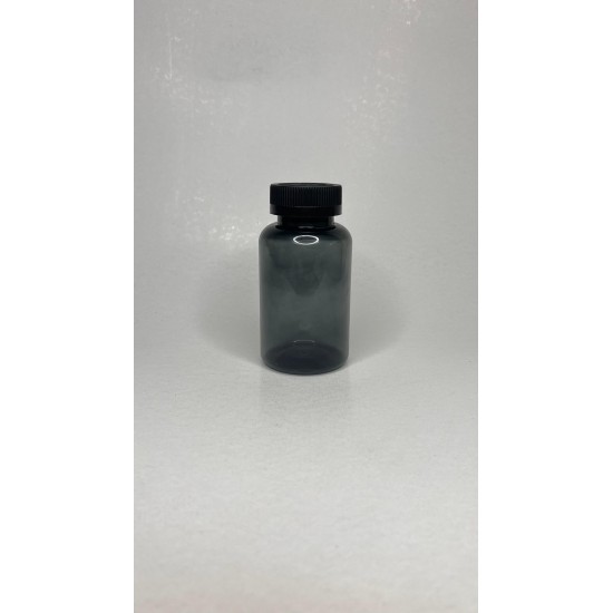 200 ml Gri Tablet Şişesi | Siyah Çocuk Emniyetli Kapaklı Vitamin, Kapsül ve Takviye Edici Gıda Kutusu (400 Adet/Koli)