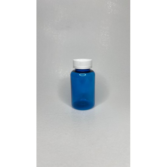 200 ml Mavi Tablet Şişesi | Beyaz Çocuk Emniyetli Kapaklı Vitamin, Kapsül ve Takviye Edici Gıda Kutusu (400 Adet/Koli)