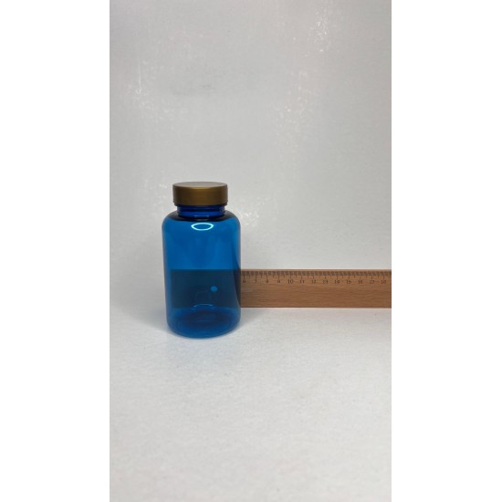 200 ml Mavi Tablet Şişesi | Gold Kapaklı Vitamin, Kapsül ve Takviye Edici Gıda Kutusu (400 Adet/Koli)