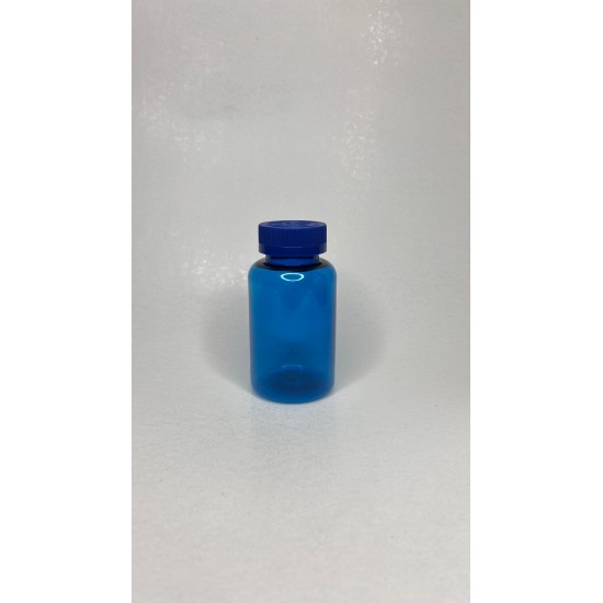 200 ml Mavi Tablet Şişesi | Mavi Çocuk Emniyetli Kapaklı Vitamin, Kapsül ve Takviye Edici Gıda Kutusu (400 Adet/Koli)