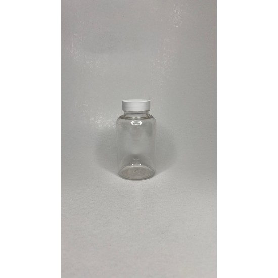 200 ml Şeffaf Tablet Şişesi | Beyaz Kapaklı Vitamin, Kapsül ve Takviye Edici Gıda Kutusu (400 Adet/Koli)