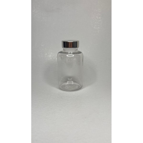 250 ml Şeffaf PET Tablet Şişesi | Gümüş Kapaklı Vitamin, Kapsül ve Takviye Edici Gıda Kutusu (200 Adet/Koli)